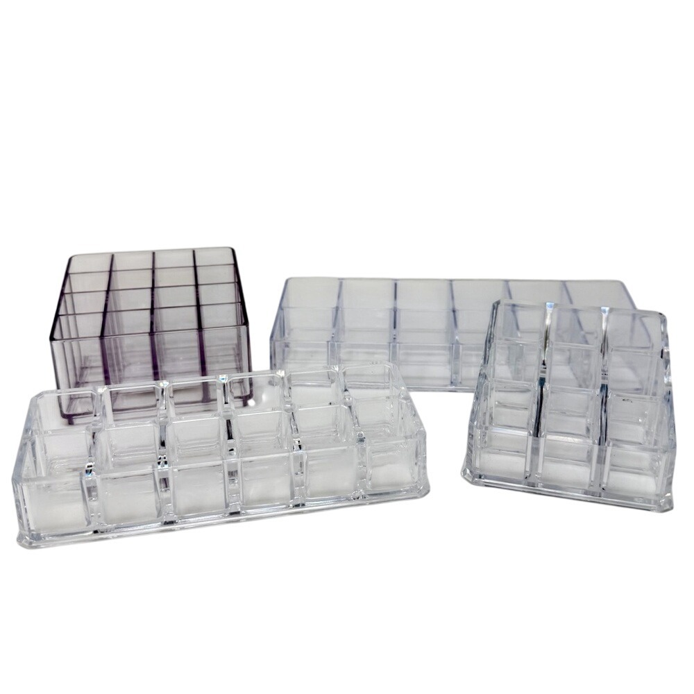 Clear Acrylic Makeup Organizer Lot Mixed Vanity Cosmetic Storage Bundle